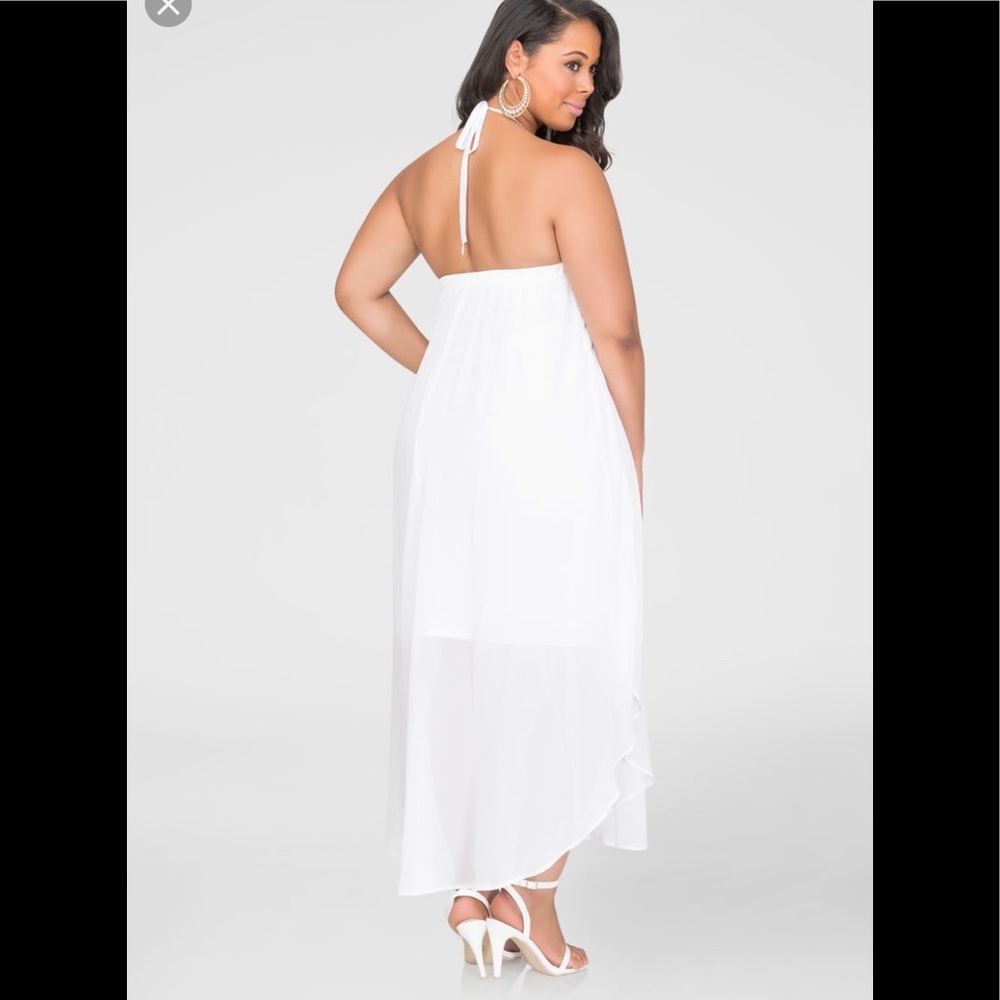 Ashley Stewart White Ruffled Dress NWT